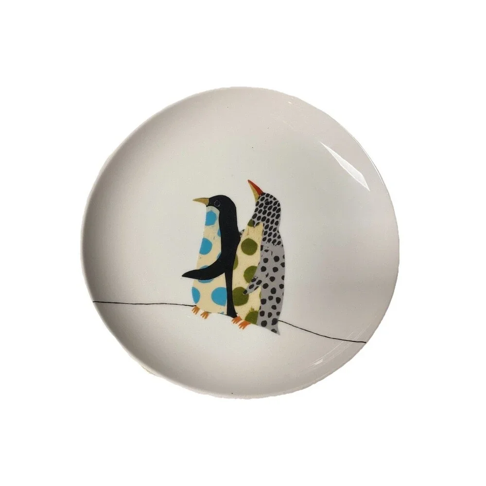 West Elm Penguin Dessert Plates Set of 4, 8.5